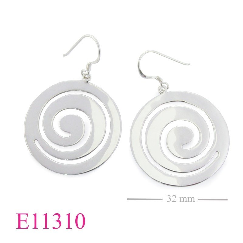 Earrings, swirl.