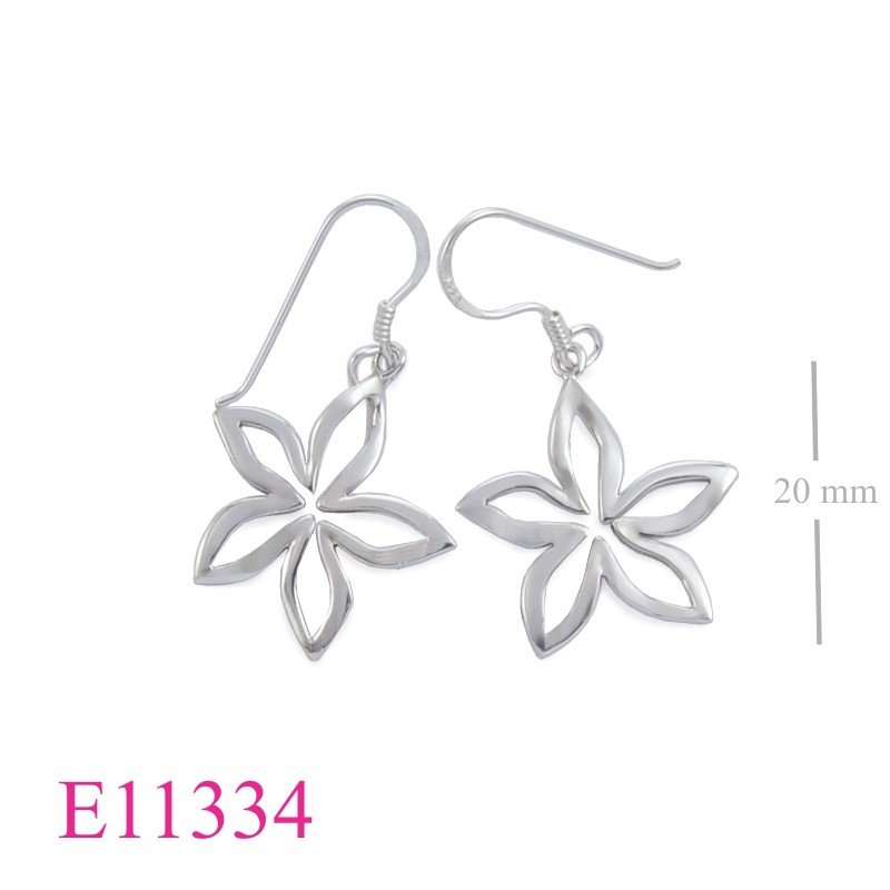 Earrings, cut out flower.