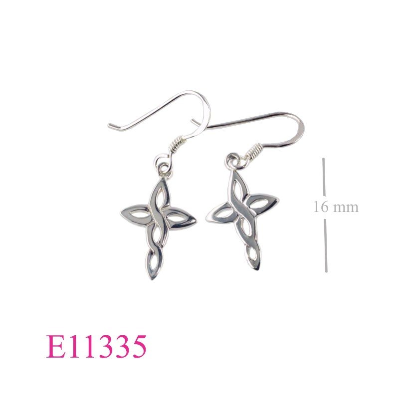 Earrings, twist cross.