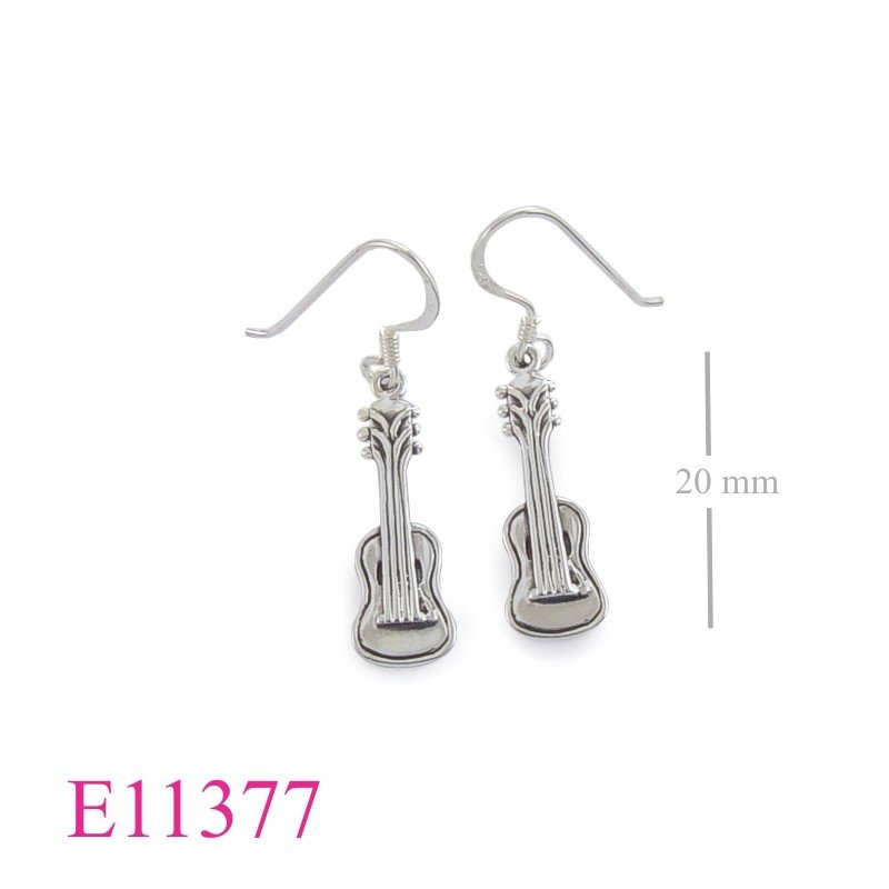 Earrings, classic guitar.