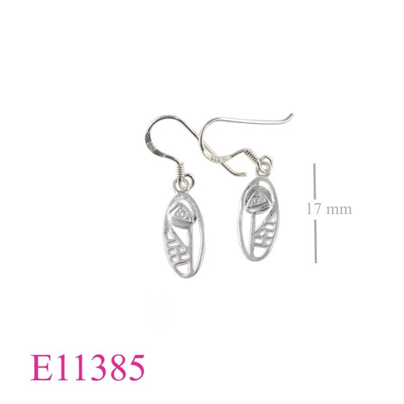 Earrings, oval Mackintosh design.