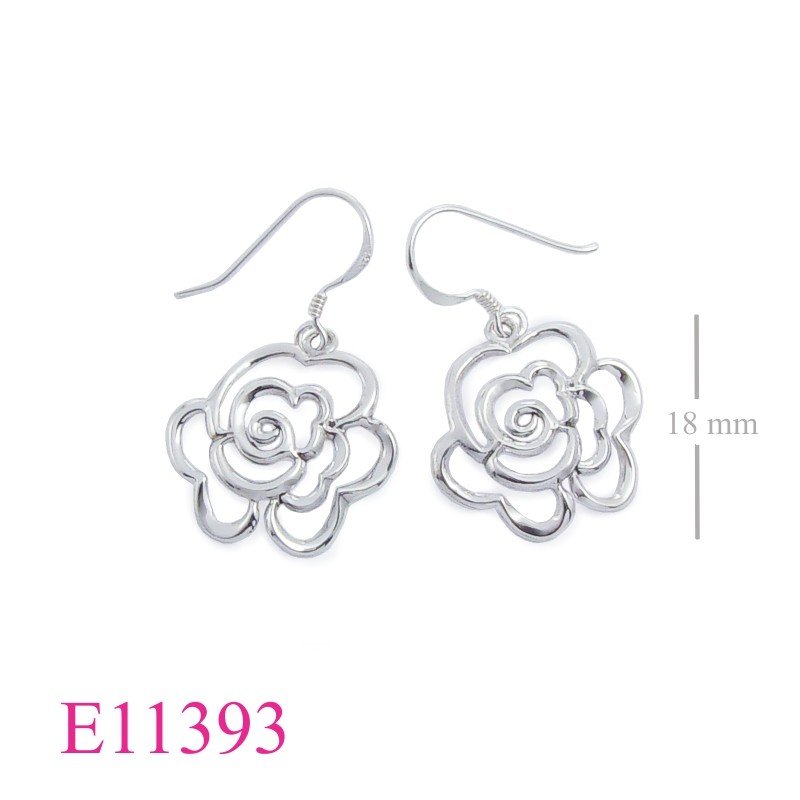 Earrings, cut out rose.