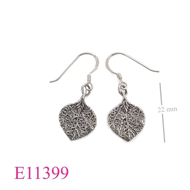 Earrings, 12mm leaf.