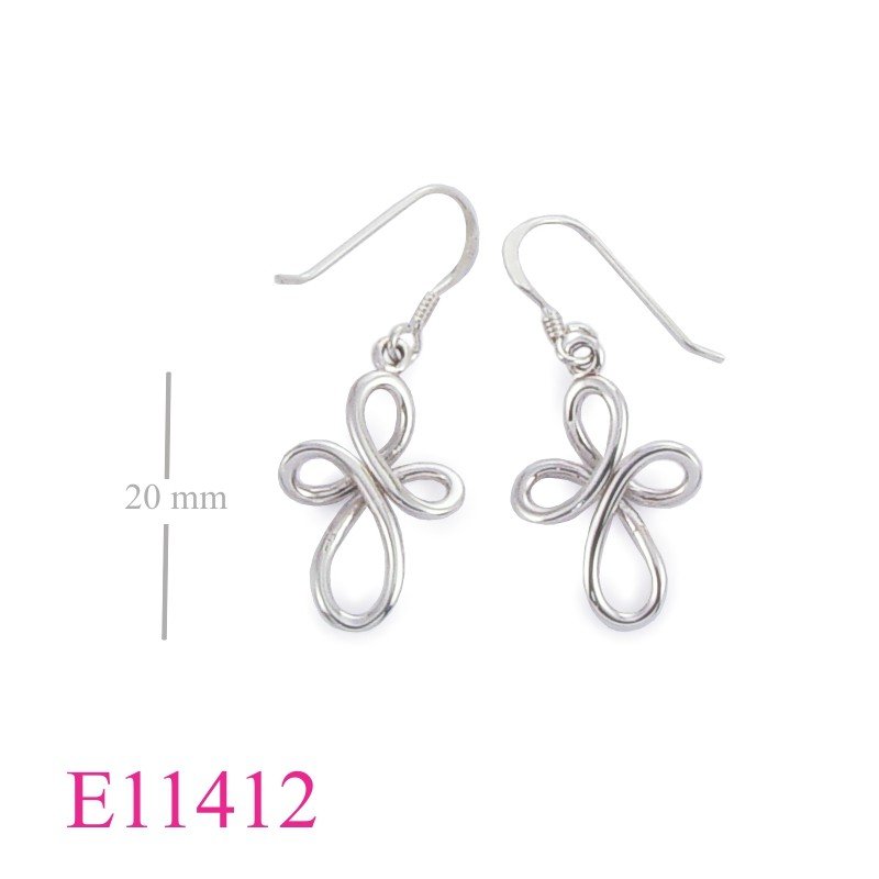 Earrings, wire cross.