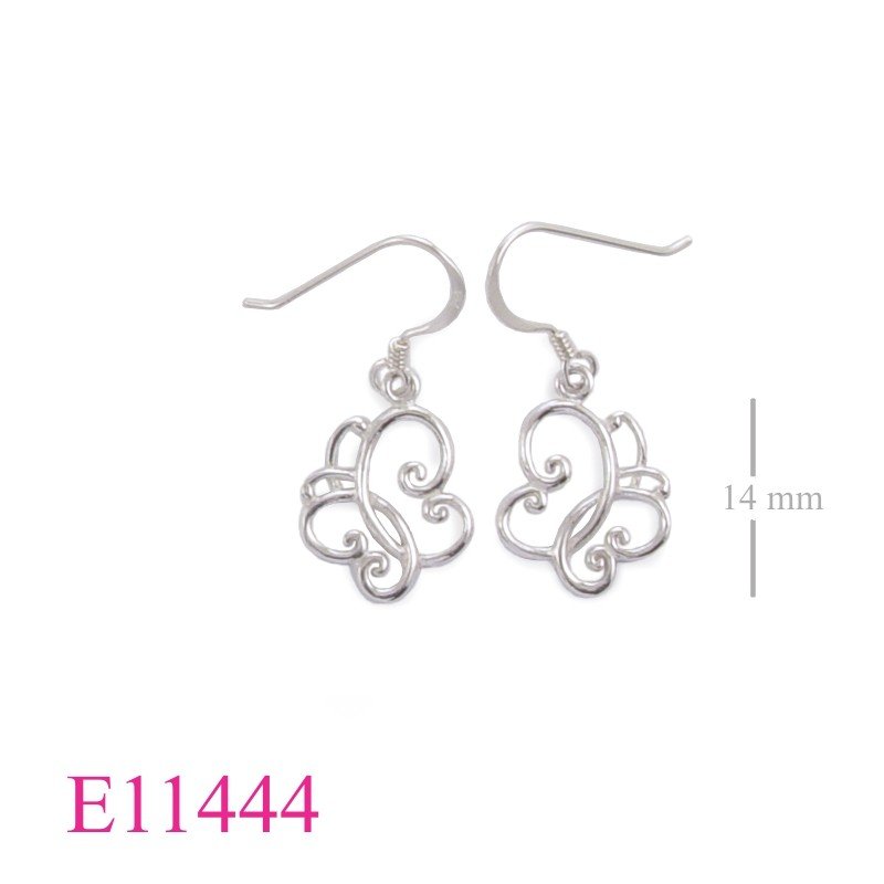 Earrings, cut out butterfly.