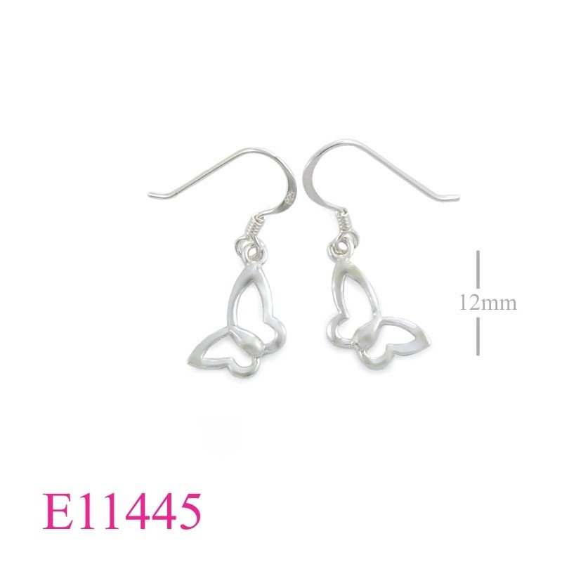 Earrings, cut out small butterfly.