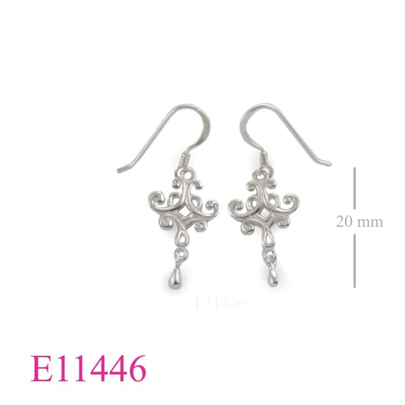 Earrings, cut out chandelier design.