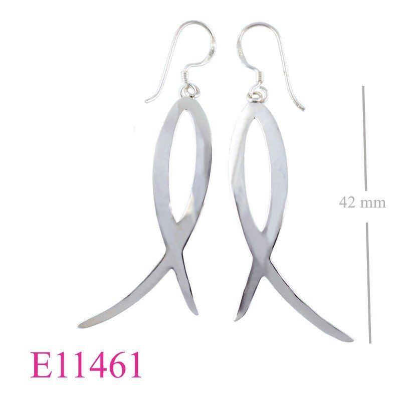 Earrings, stamping fish sign.