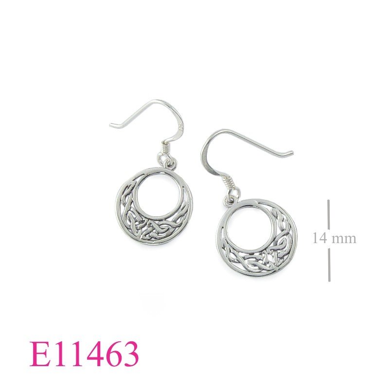 Earrings, 14mm round Celtic.