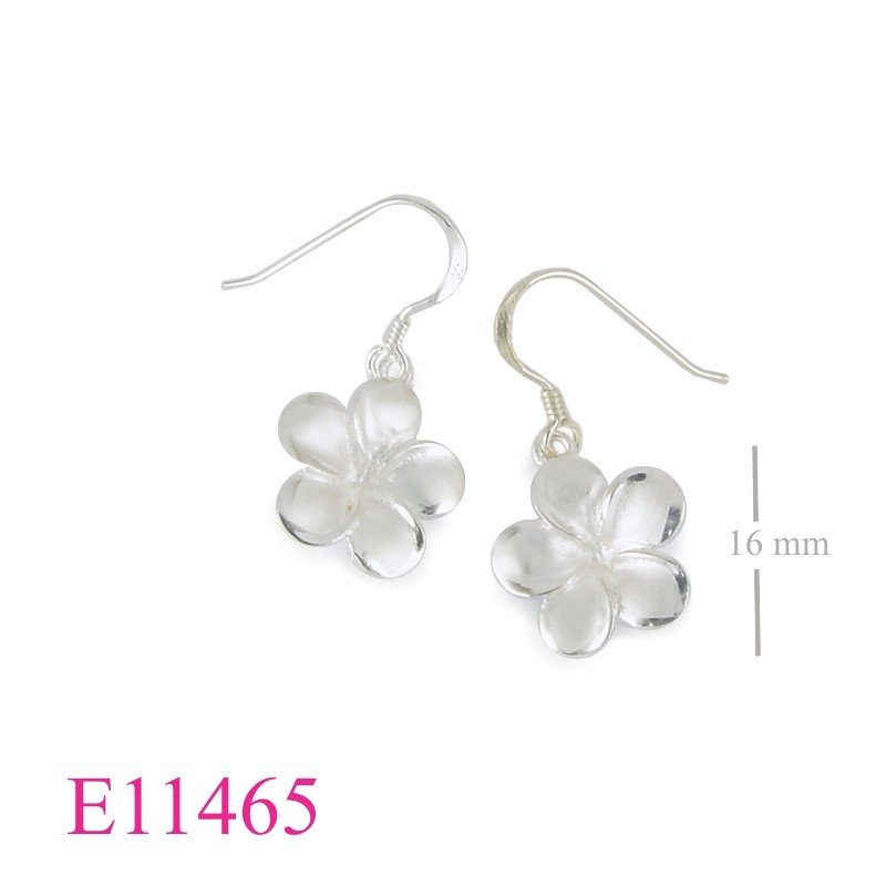 Earrings, 15mm sandblast champac flower.