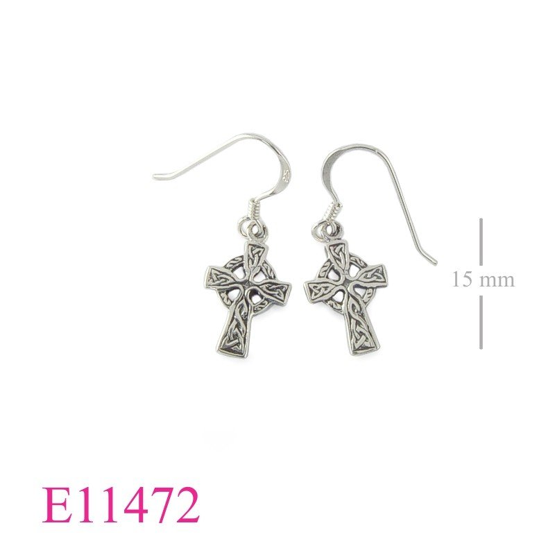 Earrings, Iona cross.
