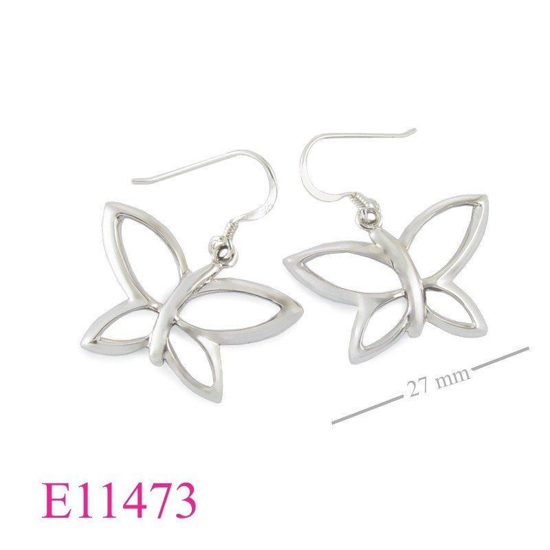 Earrings, cut out butterfly.