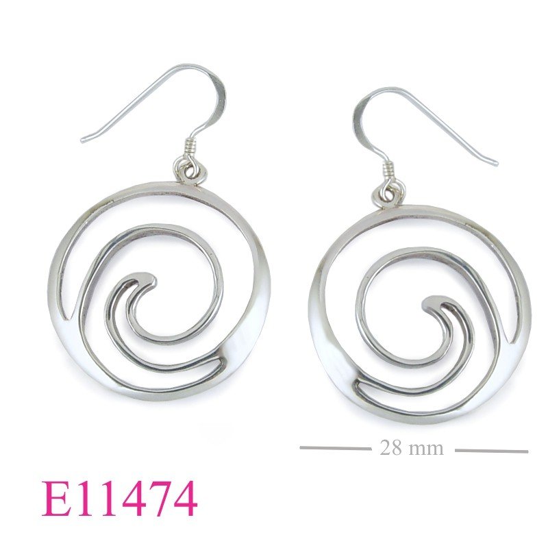Earrings, swirl.