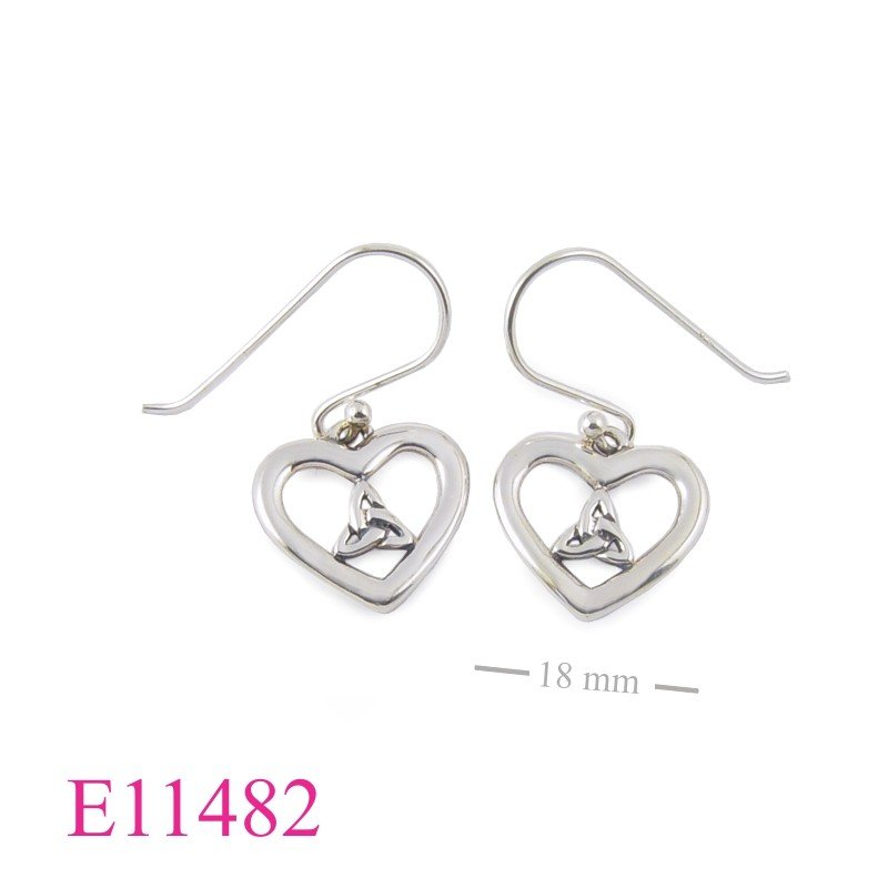 Earrings, Trinity in heart.