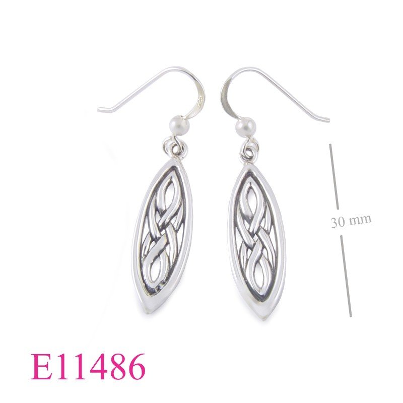 Earrings, marquise shape Celtic.