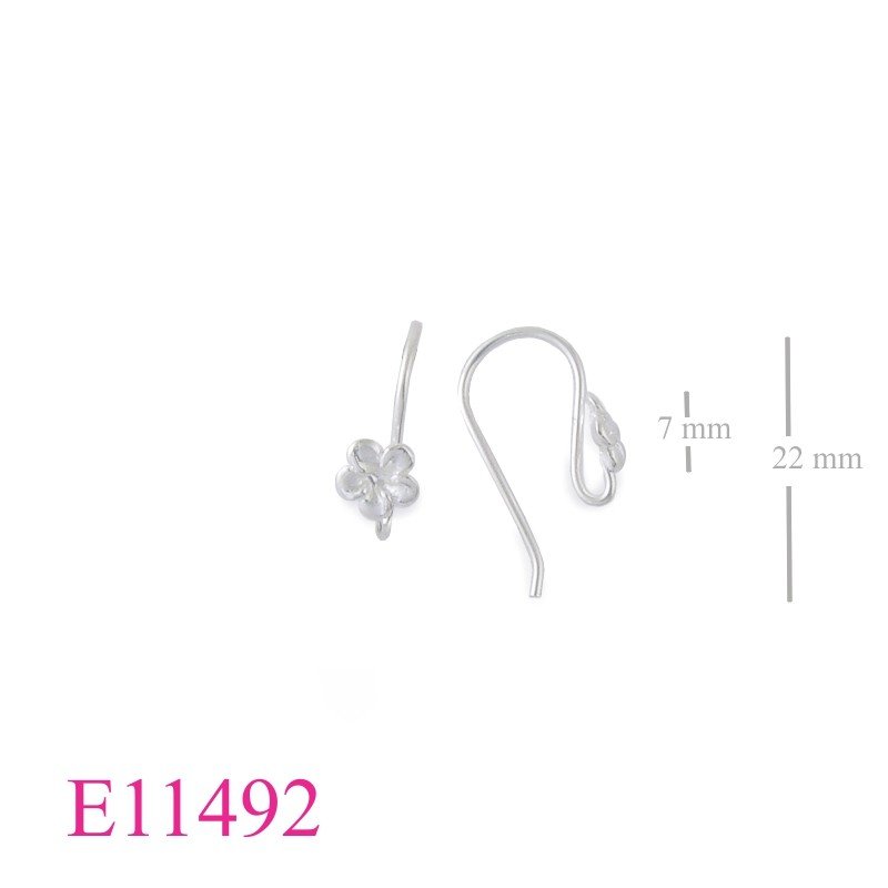 Earrings, 6mm sandblast champac flower hook.