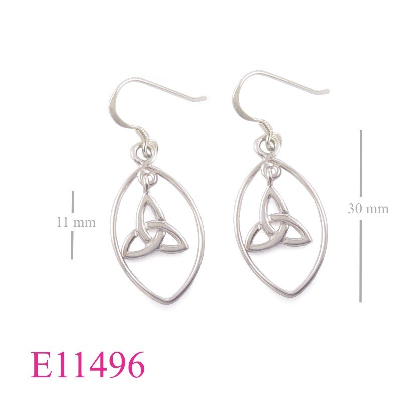 Earrings, Trinity in marquise shape wire.