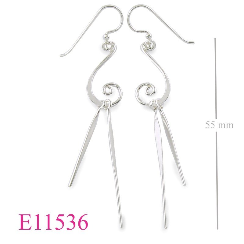 Earrings, wire S swirl.