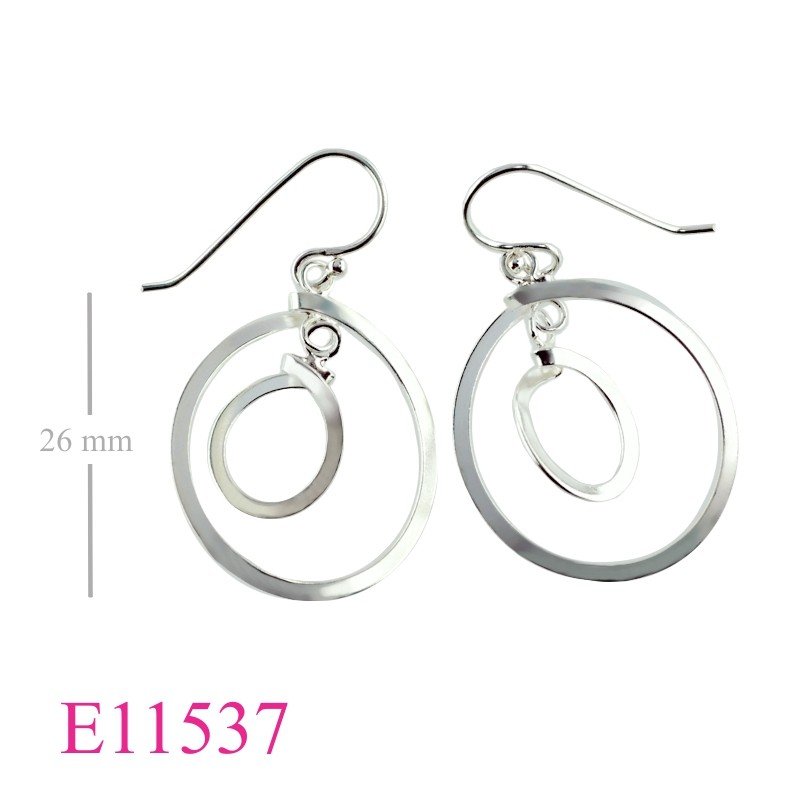 Earrings, flat wire loops.