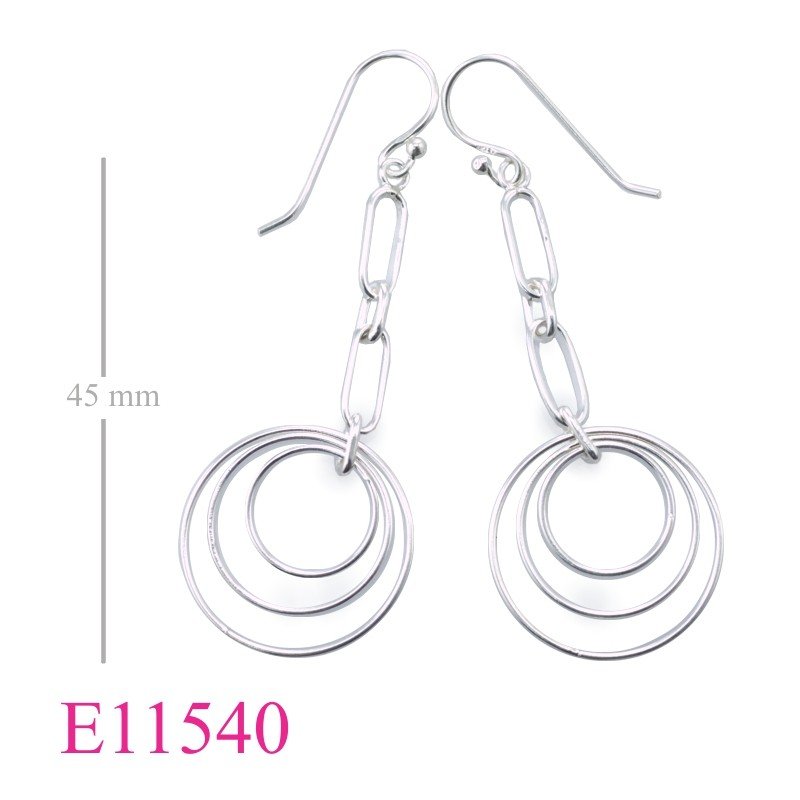 Earrings, triple wire hoops.