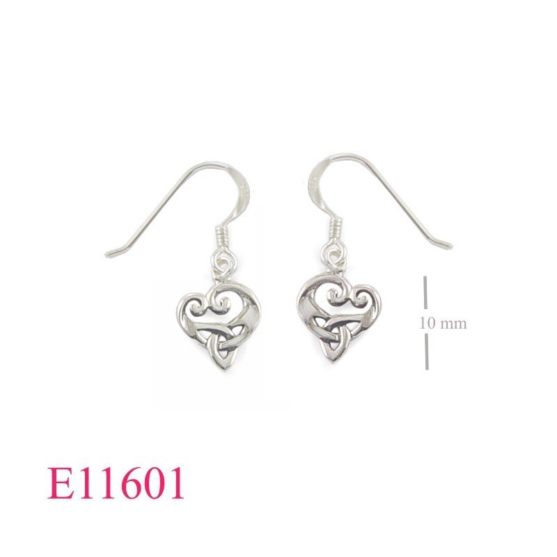 Earrings, Trinity heart.