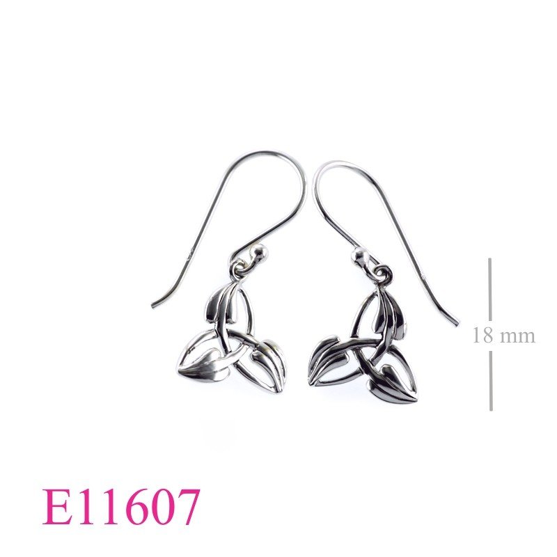 Earrings, Trinity leaves.