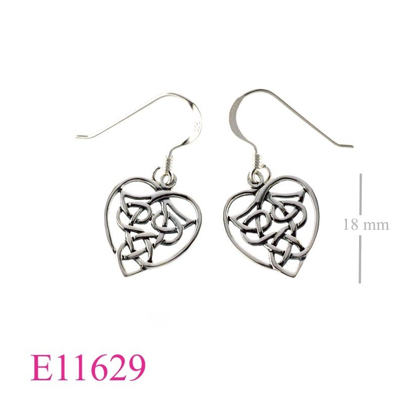 Celtic Earrings, Heart Earrings.