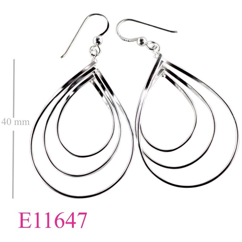 Earrings, flat wires drop.
