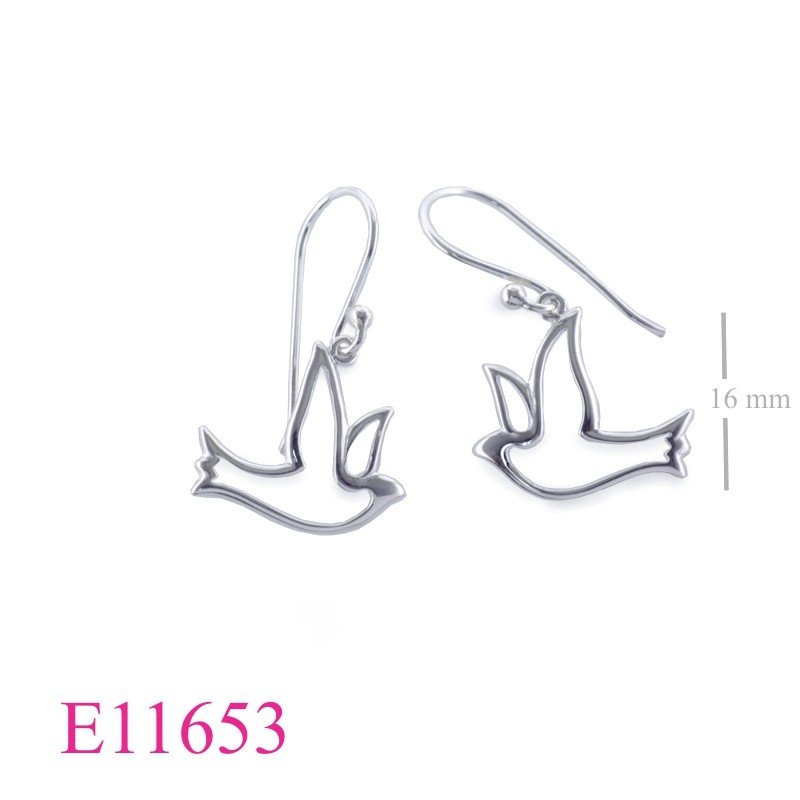 Earrings, dove cut out design.