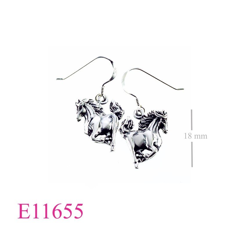 Horse Earrings, running horse.