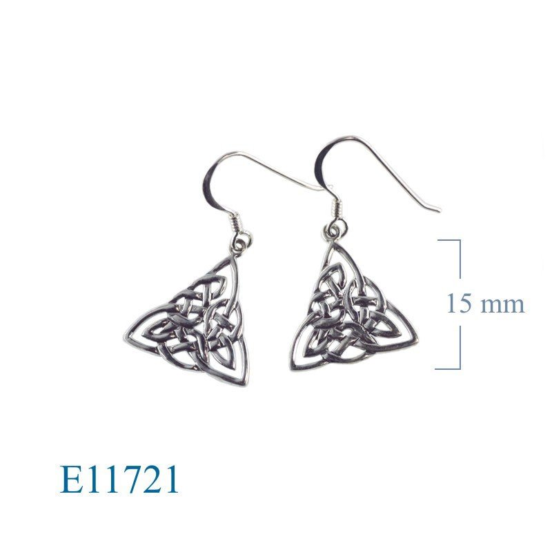 Celtic Earrings, cut out triangle Celtic.