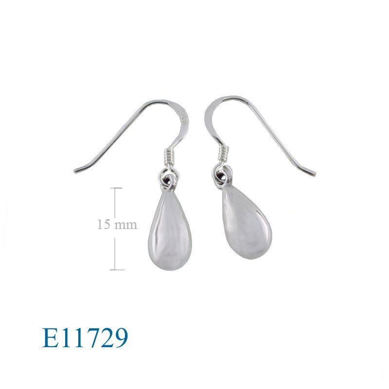 Earrings, 7x16mm puff drop.
