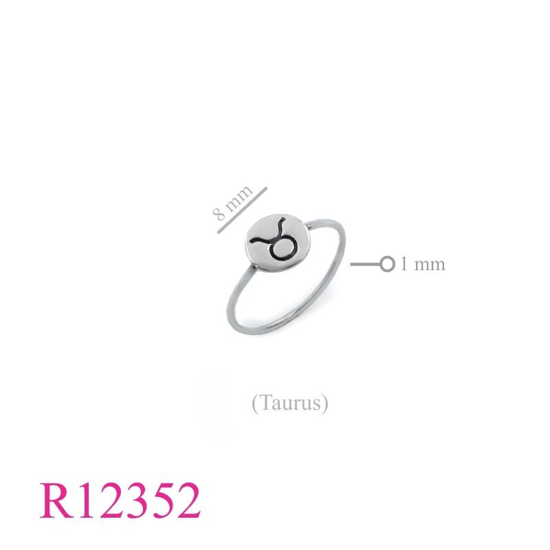 <p>Ring, round Taurus Zodiac.</p>