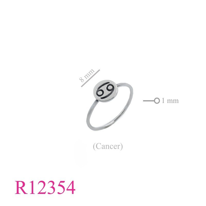 <p>Ring, round Cancer Zodiac.</p>