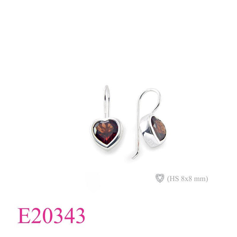 Heart Earrings, 8mm heart stone.