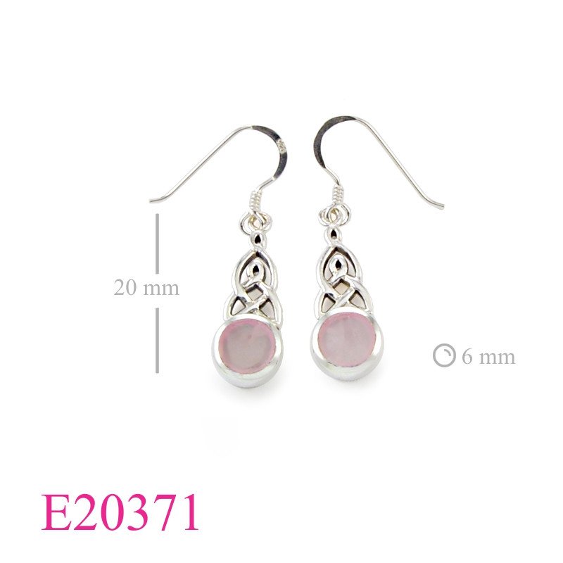 Celtic Earrings, celtic with round stone.