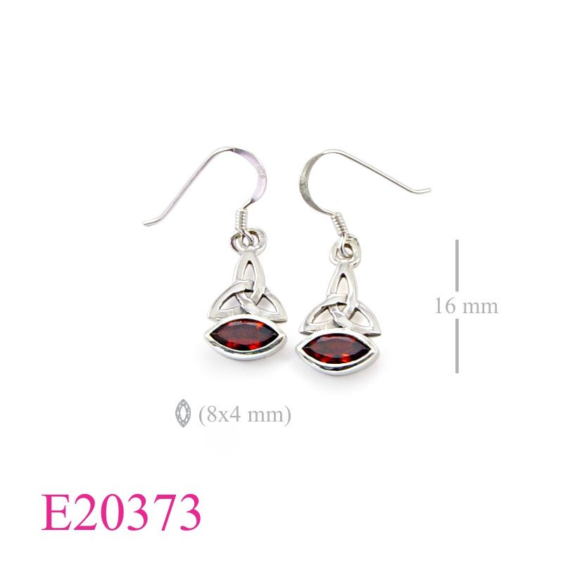 Celtic Earrings, celtic with 8x4mm marquise stone.