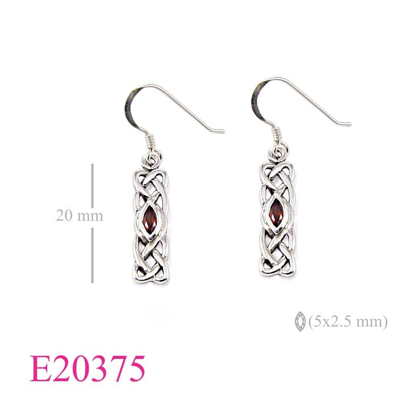Celtic Earrings, celtic with 5x2.5mm marquise stone.