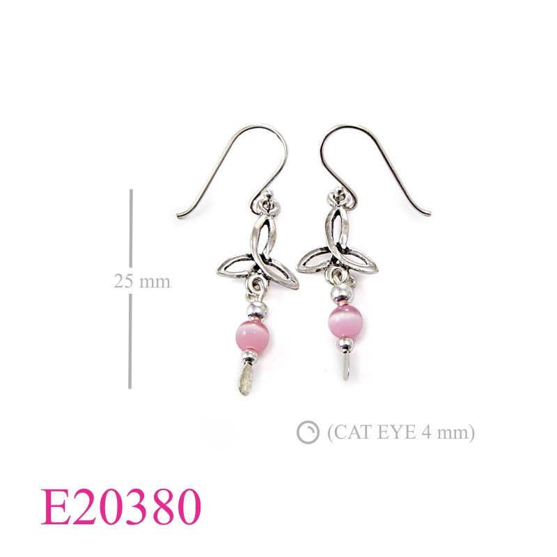 Celtic Earrings, celtic with hanging stone bead.