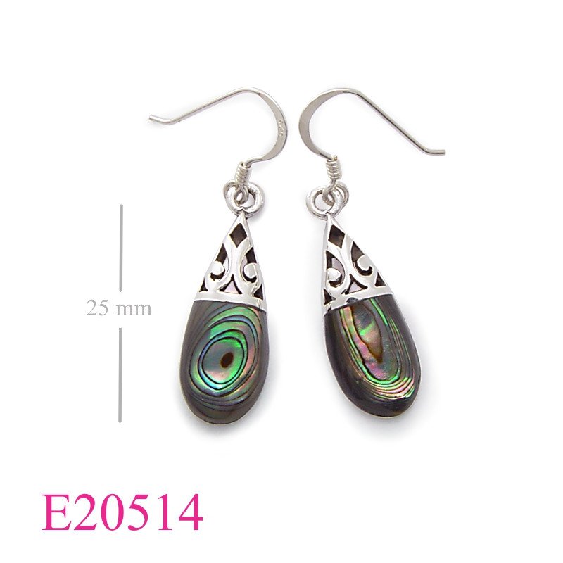 Earrings, stencil drop shape.