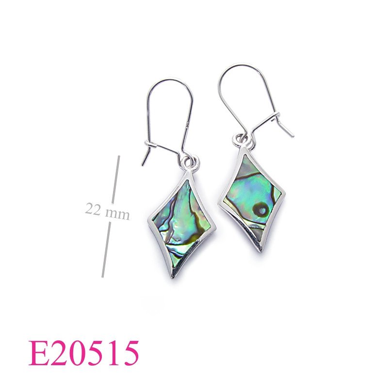 Earrings, diamond shape stone.