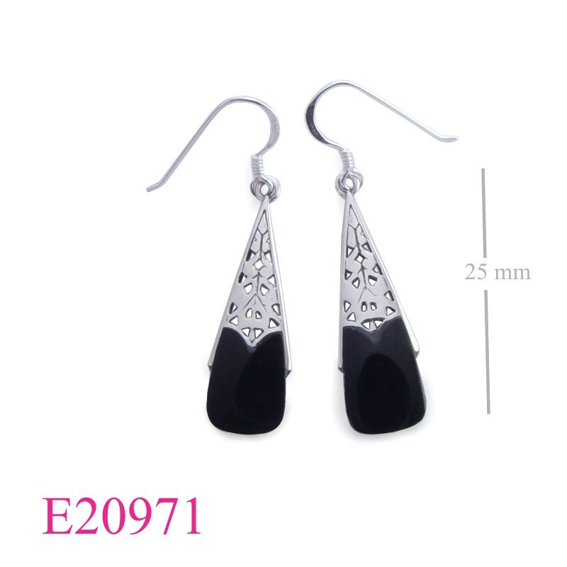 Earrings, stencil drop.
