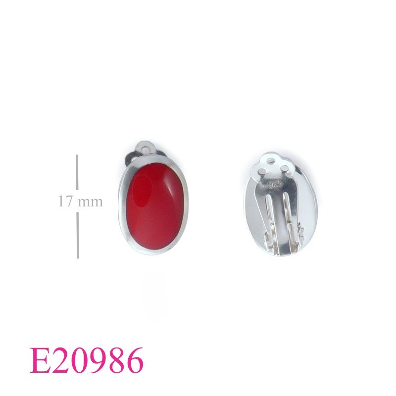 Earrings, 11x15mm oval clip.