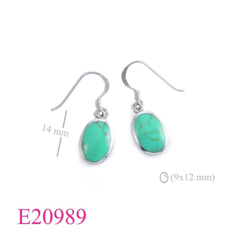 Earrings, 9x12mm oval.
