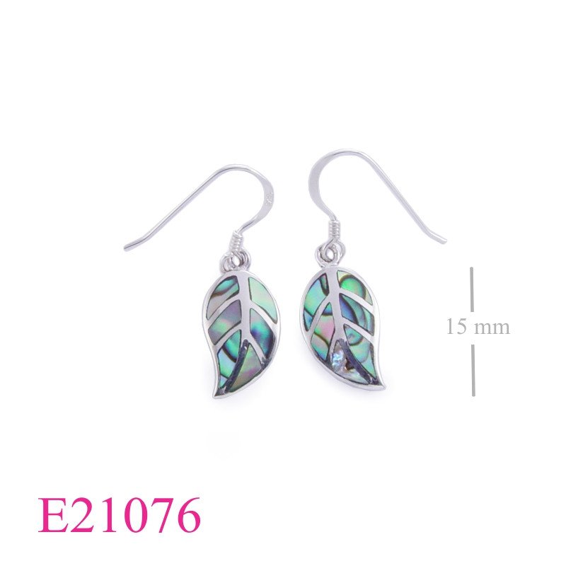 Earrings, leaf.