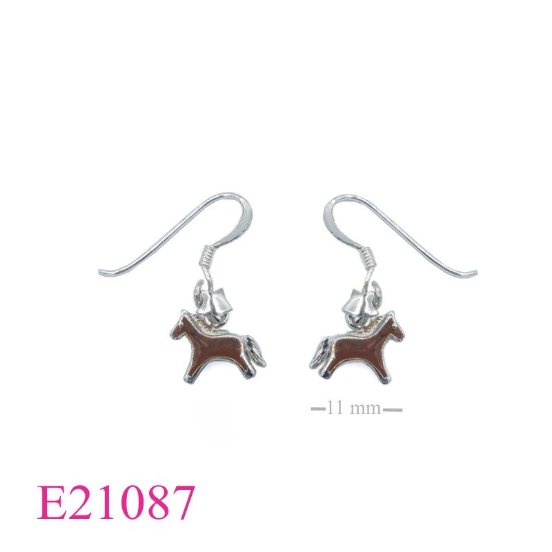 Horse Earrings, Star Earrings, enamel and .