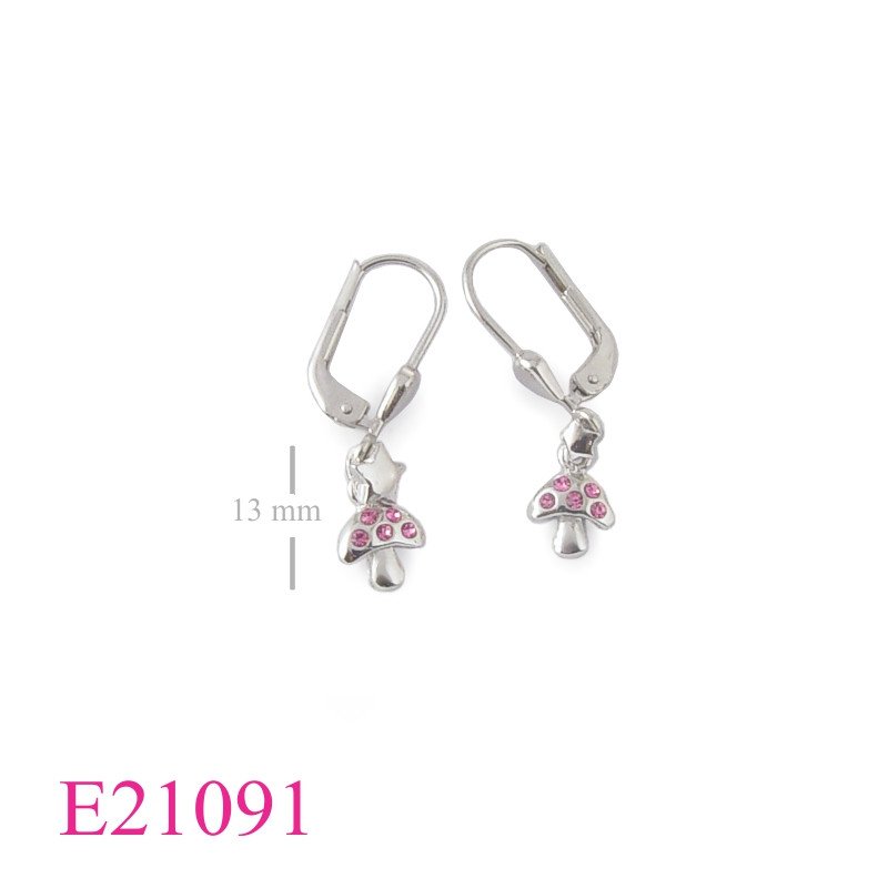 Mushroom Earrings, Star Earrings, and with small crystals.