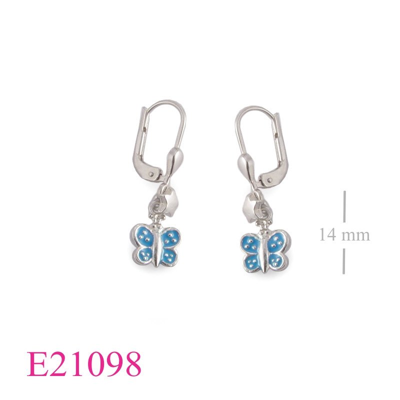 Butterfly Earrings, Star Earrings, enamel and .