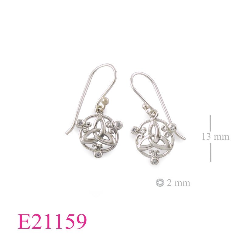 Earrings, Trinity with 3 small CCZs.
