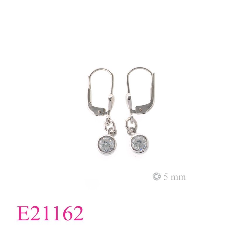 Earrings, 4mm round Amethyst CZ stone (Customer's hook).